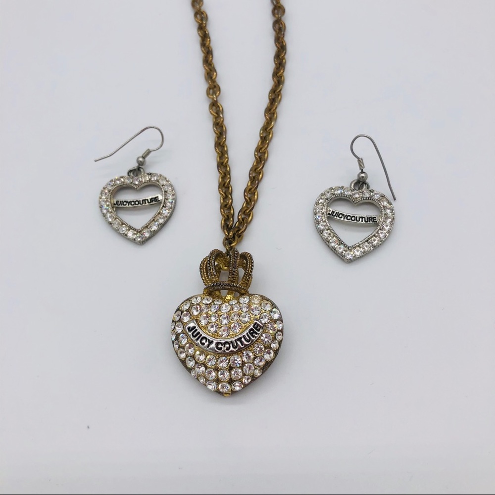 Juicy Couture Heart Bling Necklace with crown.